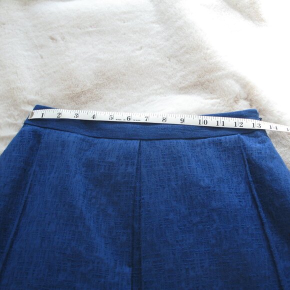 BROOKS BROTHERS - Red Fleece Pleated A-Line blue boucle skirt - Picture 13 of 15